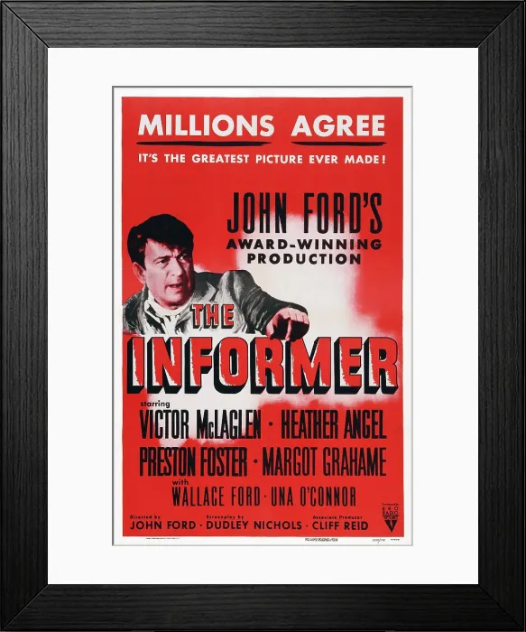 Framed Print : THE INFORMER, US poster Victor McLaglen, 1935