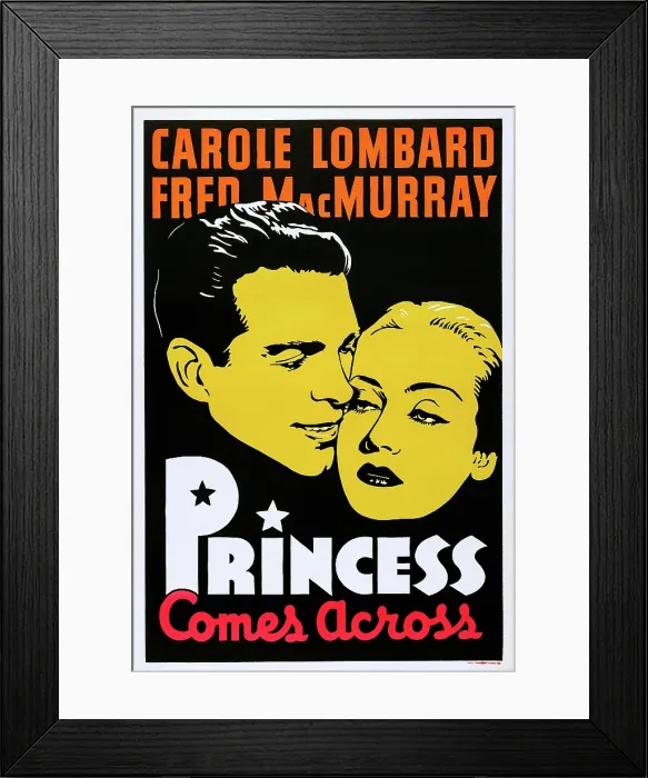 Framed Print : THE PRINCESS COMES ACROSS, US poster, from left: Fred MacMurray, Carole Lombard, 1936 Framed Print : THE PRINCESS COMES ACROSS, US poster, from left: Fred MacMurray, Carole Lombard, 1936