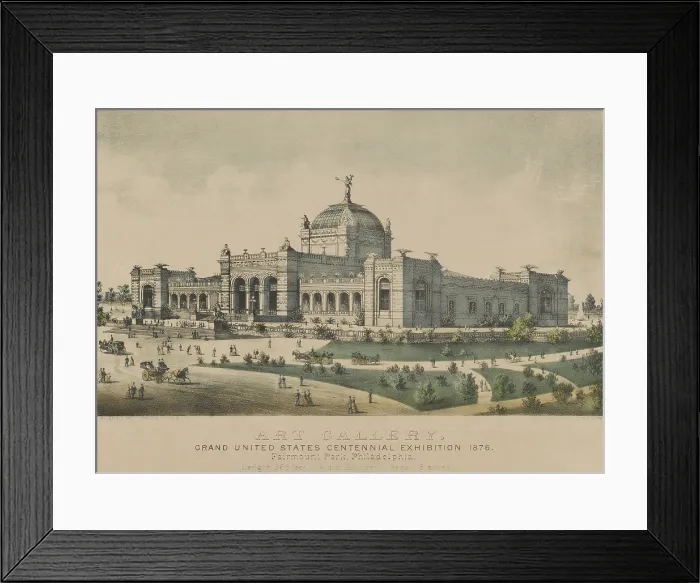 Framed Print : United States Centennial Exhibition 1876. Memorial Hall, the exposition's art gallery, was a permanent building, inspired by London's Victoria and Albert Museum Framed Print : United States Centennial Exhibition 1876. Memorial Hall, the exposition's art gallery, was a permanent building, inspired by London's Victoria and Albert Museum