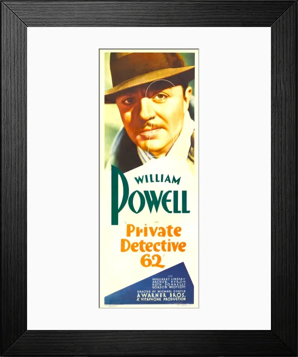 Framed Print : PRIVATE DETECTIVE 62, poster, William Powell, 1933