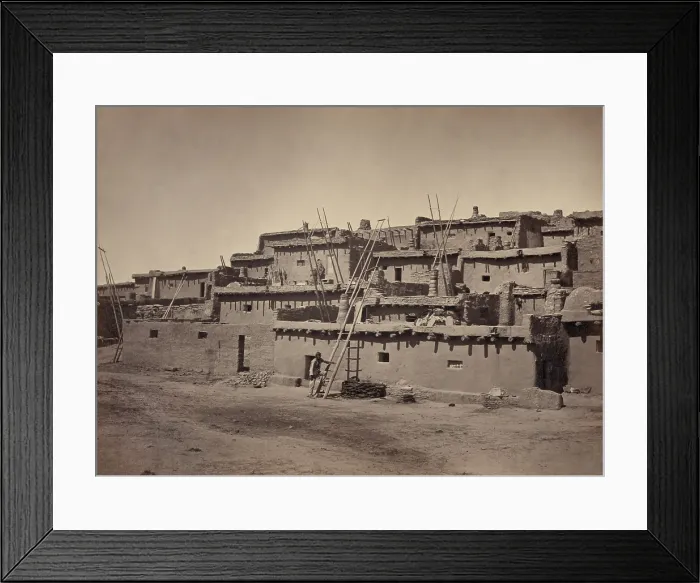 Framed Print : Section of the south side of Zuni Pueblo, New Mexico. 1873 photo by Timothy OSullivan, taken during his service on the Hayden Geographic Survey (BSLOC_2019_9_47)