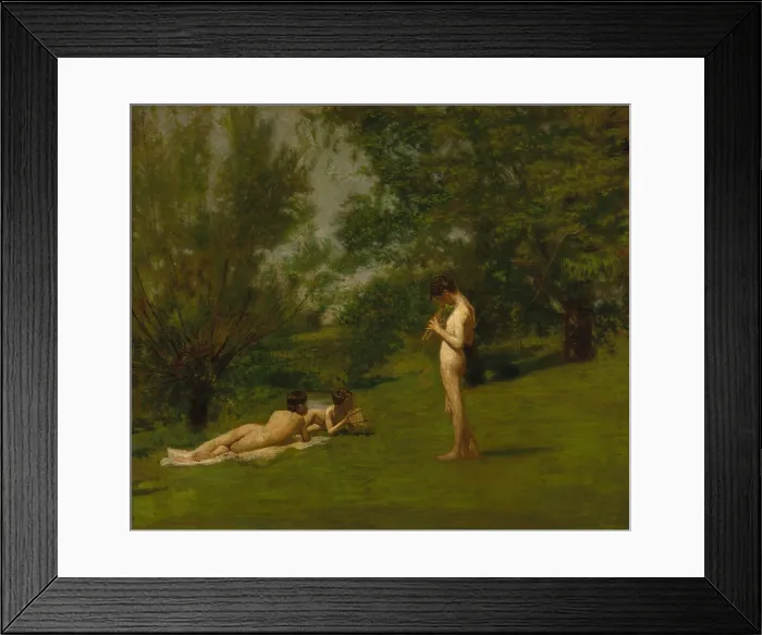 Framed Print : ARCADIA, by Thomas Eakins, 1883, American painting, oil on canvas