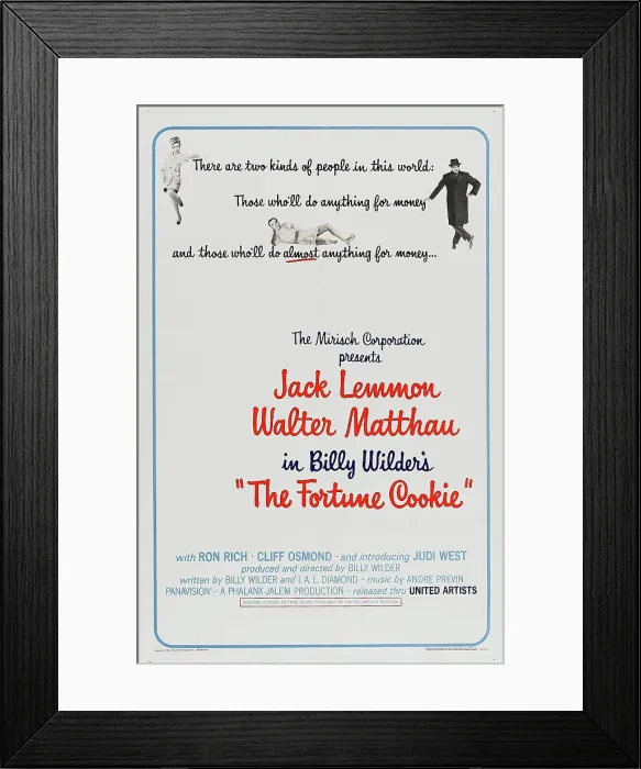 Framed Print : THE FORTUNE COOKIE, US poster, from left: Judi West, Jack Lemmon, Walter Matthau, 1966