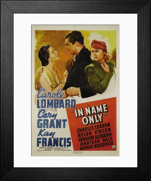 Framed Print : IN NAME ONLY, from left: Kay Francis, Cary Grant, Carole Lombard, 1939 Framed Print : IN NAME ONLY, from left: Kay Francis, Cary Grant, Carole Lombard, 1939