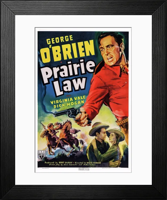 Framed Print : PRAIRIE LAW, US poster art, top right: George O'Brien; bottom from left: George O'Brien, Virginia Vale, 1940