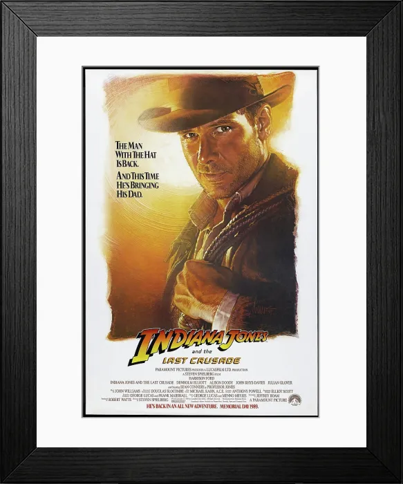 Framed Print : INDIANA JONES AND THE LAST CRUSADE, US advance poster, Harrison Ford, 1989. Paramount / courtesy Everett Collection Framed Print : INDIANA JONES AND THE LAST CRUSADE, US advance poster, Harrison Ford, 1989. Paramount / courtesy Everett Collection