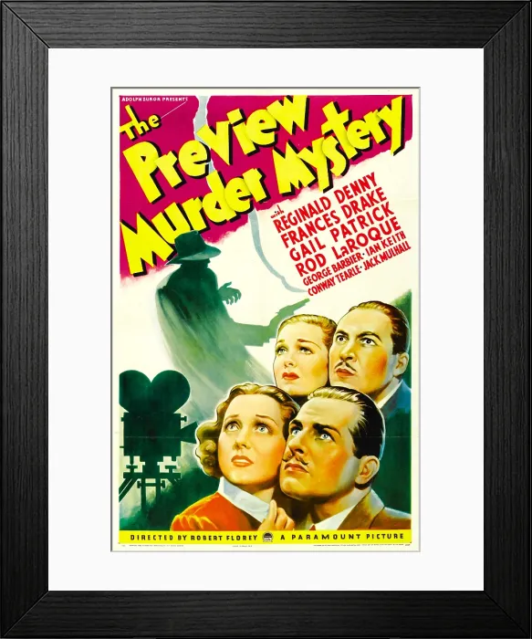 Framed Print : THE PREVIEW MURDER MYSTERY, top from left: Gail Patrick, Rod La Rocque, bottom from left: Frances Drake, Reginald Denny, 1936