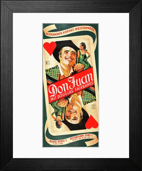 Framed Print : THE PRIVATE LIFE OF DON JUAN, Douglas Fairbanks on Austrian poster art, 1934 Framed Print : THE PRIVATE LIFE OF DON JUAN, Douglas Fairbanks on Austrian poster art, 1934