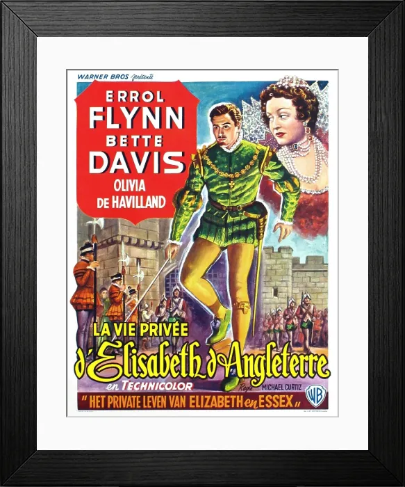 Framed Print : THE PRIVATE LIVES OF ELIZABETH AND ESSEX, (aka LA VIE PRIVEE D'ELISABETH & ANGLETERRE), Errol Flynn (center), Bette Davis (right), 1939 Framed Print : THE PRIVATE LIVES OF ELIZABETH AND ESSEX, (aka LA VIE PRIVEE D'ELISABETH & ANGLETERRE), Errol Flynn (center), Bette Davis (right), 1939