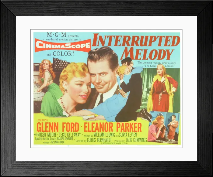 Framed Print : INTERRUPTED MELODY, center from left: Eleanor Parker, Glenn Ford, Eleanor Parker (left and top right), bottom right from left: Eleanor Parker, Glenn Ford, 1955