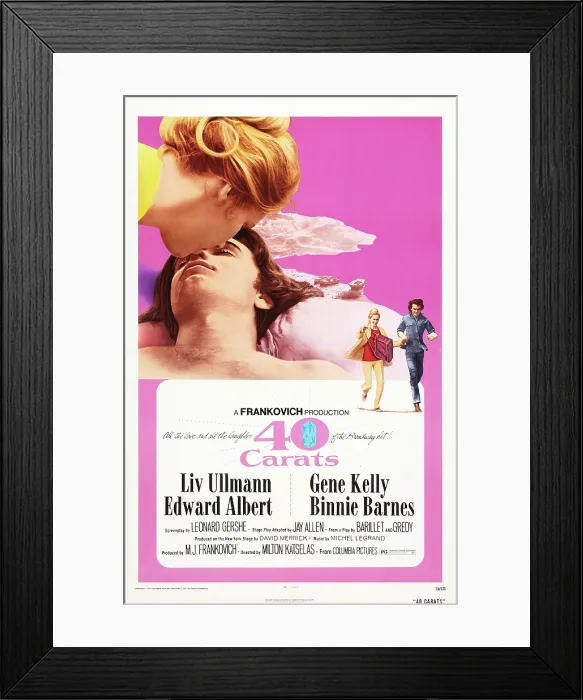 Framed Print : 40 CARATS, poster art, l-r: Liv Ullmann, Edward Albert, 1973