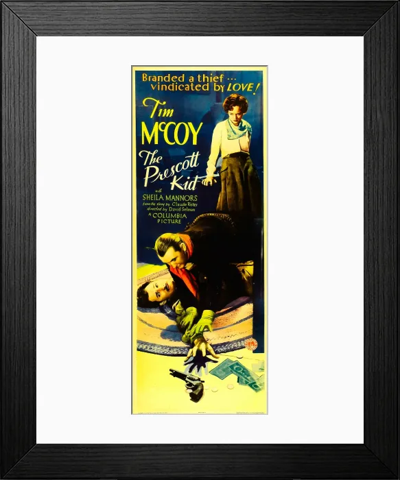 Framed Print : THE PRESCOTT KID, center: Tim McCoy, right: Sheila Mannors (aka Sheila Bromley), 1934