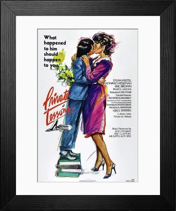 Framed Print : PRIVATE LESSONS, US poster, Eric Brown, Sylvia Kristel, 1981. Jensen Farley Pictures / courtesy Everett Collection