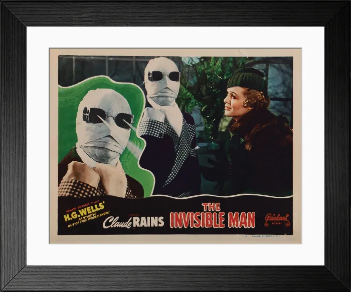 Framed Print : THE INVISIBLE MAN, lobbycard, from left: Claude Rains, Gloria Stuart, 1933 Framed Print : THE INVISIBLE MAN, lobbycard, from left: Claude Rains, Gloria Stuart, 1933