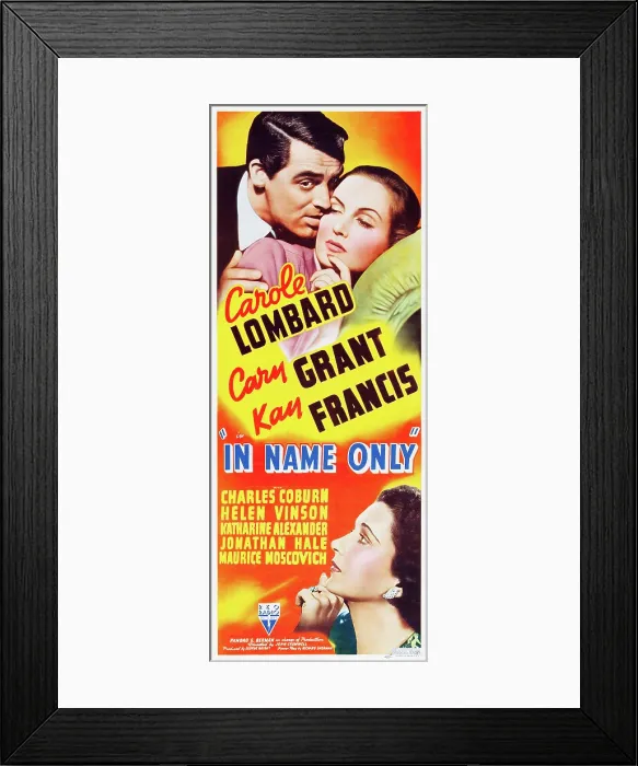 Framed Print : IN NAME ONLY, top l-r: Cary Grant, Carole Lombard, bottom l-r: Kay Francis on insert potser, 1939 Framed Print : IN NAME ONLY, top l-r: Cary Grant, Carole Lombard, bottom l-r: Kay Francis on insert potser, 1939