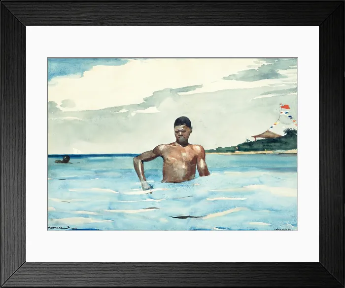 Framed Print : THE BATHER, by Winslow Homer, 1899, American watercolor painting Framed Print : THE BATHER, by Winslow Homer, 1899, American watercolor painting