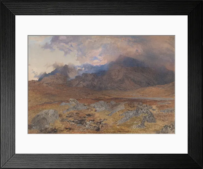 Framed Print : SNOWDON AFTER AN APRIL HAILSTORM, by Alfred William Hunt, 1857, British watercolor painting