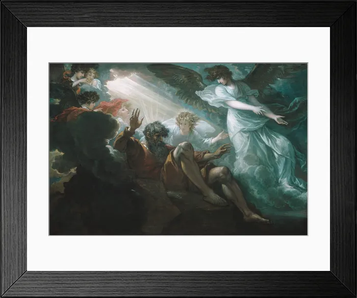 Framed Print : MOSES SHOWN THE PROMISED LAND, by Benjamin West, 1801, American painting, oil on wood