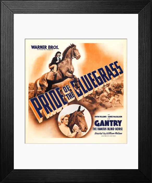 Framed Print : PRIDE OF THE BLUEGRASS (aka PRIDE OF THE BLUE GRASS), top: Edith Fellows, bottom: James McCallion on window card, 1939
