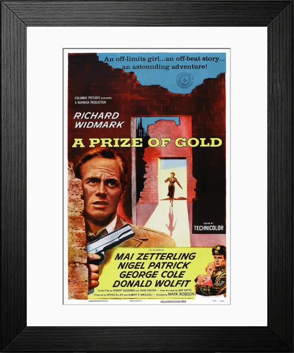 Framed Print : A PRIZE OF GOLD, US poster, Richard Widmark, 1955