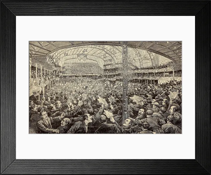 Framed Print : Republican delegates cheering in Chicago after the nomination of William Henry Harrison, June 1888 Framed Print : Republican delegates cheering in Chicago after the nomination of William Henry Harrison, June 1888