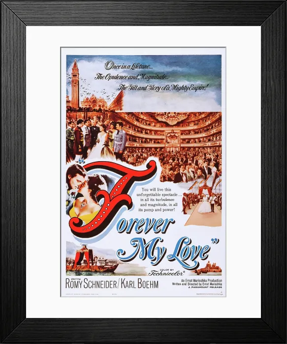 Framed Print : FOREVER MY LOVE, (aka SISSI), l-r: Karl Boehm, Romy Schneider on poster art, 1962 Framed Print : FOREVER MY LOVE, (aka SISSI), l-r: Karl Boehm, Romy Schneider on poster art, 1962