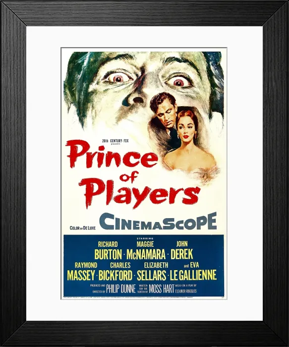 Framed Print : PRINCE OF PLAYERS, US poster, from left: Richard Burton, Maggie McNamara, 1955, TM & Copyright 20th Century Fox Film Corp. / courtesy Everett Collection