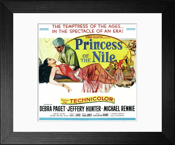 Framed Print : PRINCESS OF THE NILE, US poster art, from left: Debra Paget, Jeffrey Hunter, 1954. TM & copyright 20th Century Fox Film Corp. All rights reserved / courtesy Everett Collection