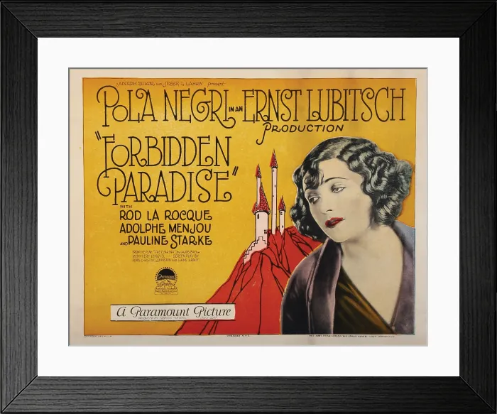 Framed Print : FORBIDDEN PARADISE, US lobbycard, Pola Negri, 1924 Framed Print : FORBIDDEN PARADISE, US lobbycard, Pola Negri, 1924