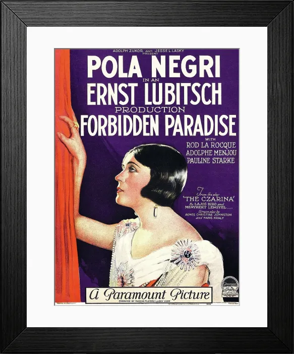 Framed Print : FORBIDDEN PARADISE, Pola Negri, window card, 1924