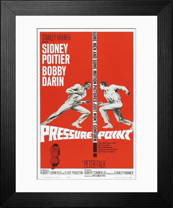 Framed Print : PRESSURE POINT, US poster art, Sidney Poitier, Bobby Darin, 1962