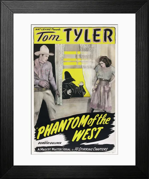 Framed Print : THE PHANTOM OF THE WEST, US poster art, from left: Tom Tyler, Dorothy Gulliver, 1931 Framed Print : THE PHANTOM OF THE WEST, US poster art, from left: Tom Tyler, Dorothy Gulliver, 1931