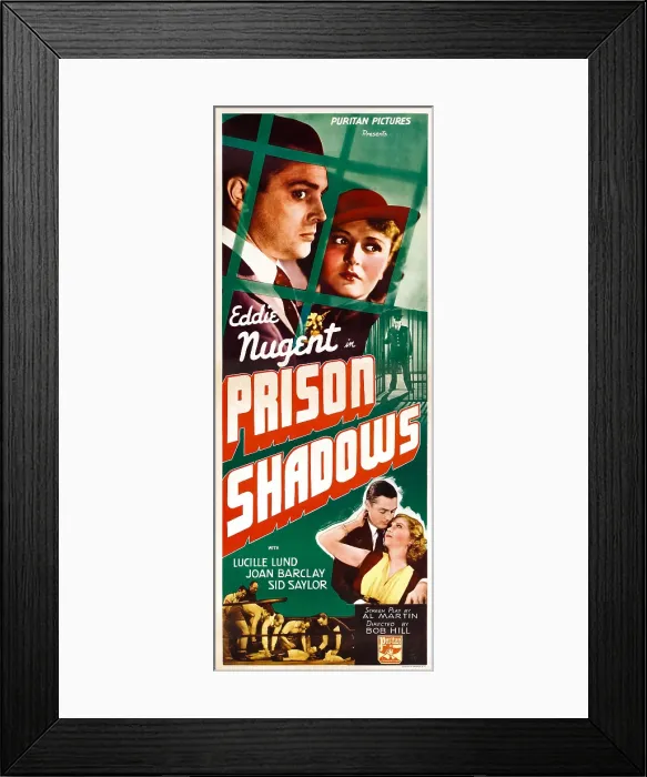 Framed Print : PRISON SHADOWS, top and bottom from left: Eddie Nugent, Luiclle Lund, 1936 Framed Print : PRISON SHADOWS, top and bottom from left: Eddie Nugent, Luiclle Lund, 1936