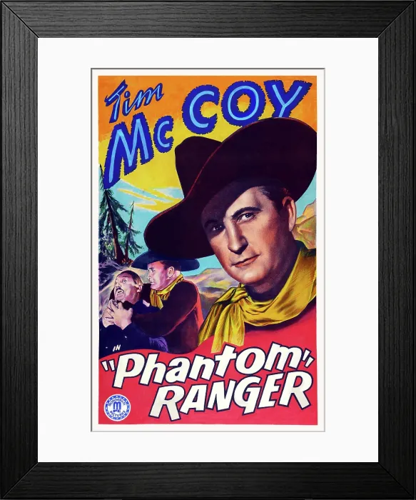 Framed Print : PHANTOM RANGER, poster art, Tim McCoy (center and right), 1938 Framed Print : PHANTOM RANGER, poster art, Tim McCoy (center and right), 1938