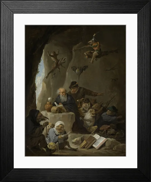 Framed Print : The Temptation of St Anthony, David Teniers (II), 1640-60, Flemish painting, oil on panel. St Framed Print : The Temptation of St Anthony, David Teniers (II), 1640-60, Flemish painting, oil on panel. St