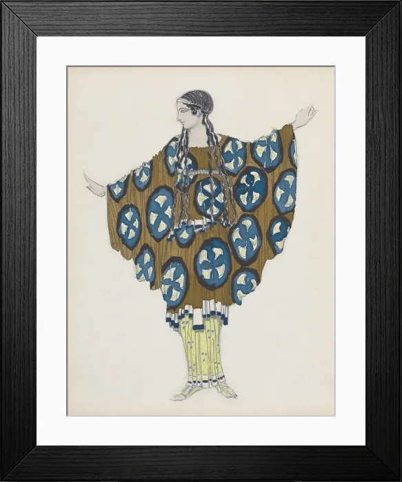 Framed Print : Leon Bakst's costume design for Ballet Russe production of Daphnis and Chloe, 1912 Framed Print : Leon Bakst's costume design for Ballet Russe production of Daphnis and Chloe, 1912