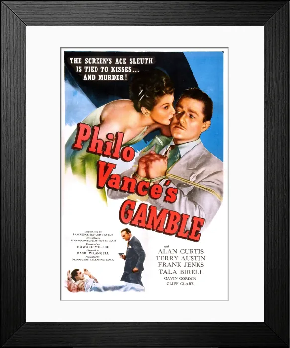 Framed Print : PHILO VANCE'S GAMBLE, US poster, top from left: Vivian austin, Alan Curtis, 1947