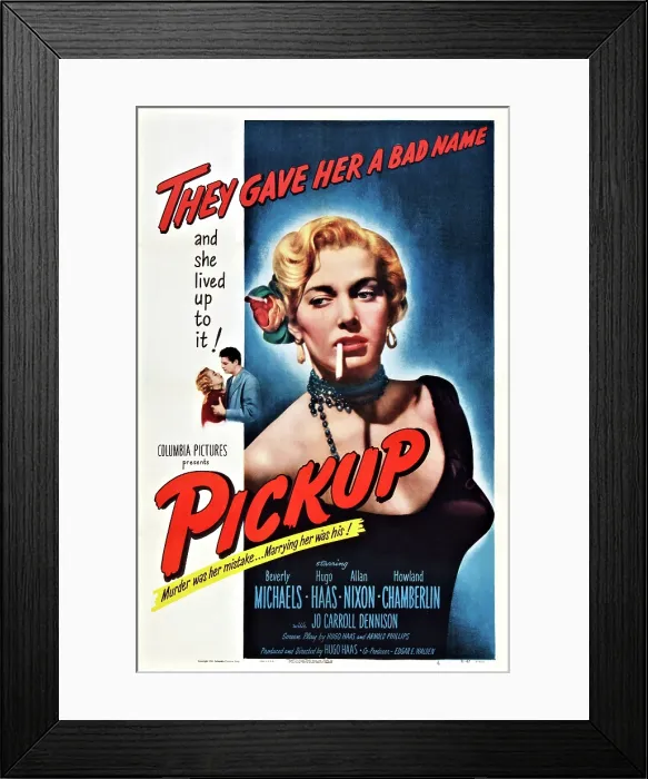 Framed Print : PICKUP, US poster, Beverly Michaels, 1951