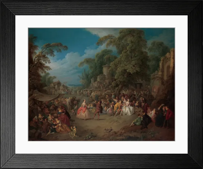 Framed Print : THE FAIR AT BEZONS, by Jean-Baptiste Joseph Pater, 1733, French painting, oil on canvas