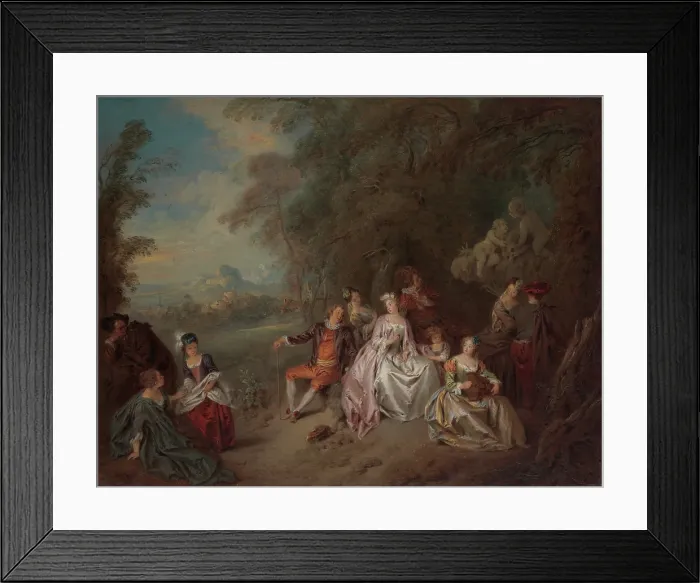 Framed Print : CONCERT CHAMPETRE, by Jean-Baptiste Joseph Pater, 1734, French painting, oil on canvas Framed Print : CONCERT CHAMPETRE, by Jean-Baptiste Joseph Pater, 1734, French painting, oil on canvas