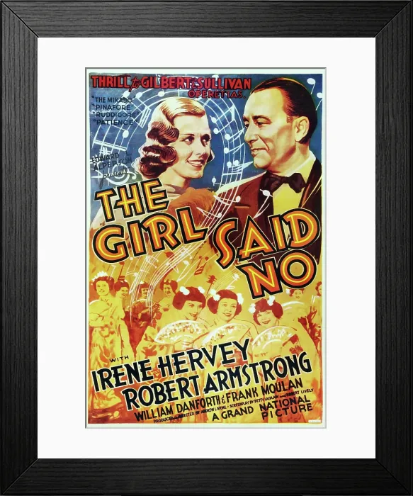 Framed Print : THE GIRL SAID NO, (aka WITH WORDS AND MUSIC), US poster art, top from left: Irene Hervey, Robert Armstrong, 1937 Framed Print : THE GIRL SAID NO, (aka WITH WORDS AND MUSIC), US poster art, top from left: Irene Hervey, Robert Armstrong, 1937