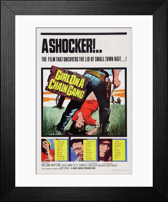 Framed Print : GIRL ON A CHAIN GANG, US poster art, Arlene Farber, (right), 1965