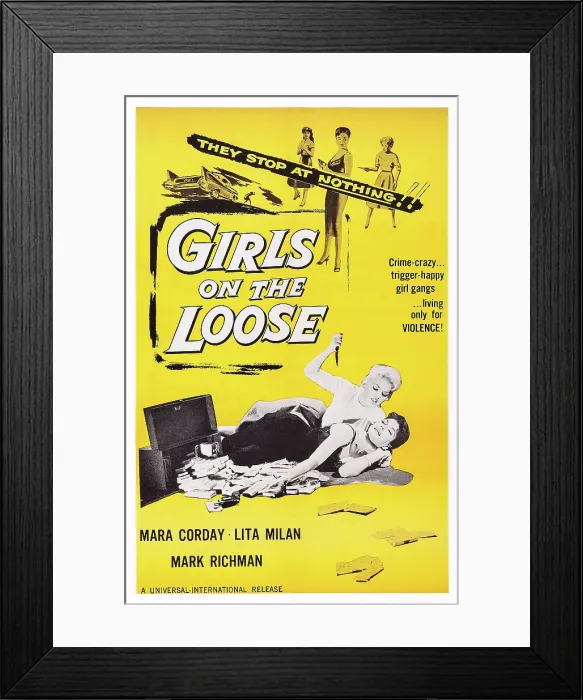 Framed Print : GIRLS ON THE LOOSE, bottom l-r: Lita Milan, Mara Corday, 1958