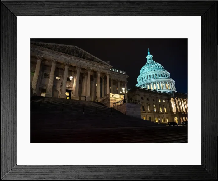 Framed Print : The exterior of House Chamber of the US Capitol where President Joe Biden's delivered the State Union address Feb. 7, 2023