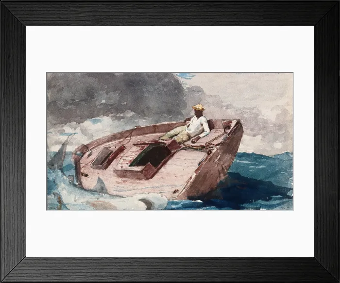 Framed Print : The Gulf Stream, 1899, by Winslow Homer, 1836-1910, American, realist painting, watercolor and pencil on paper