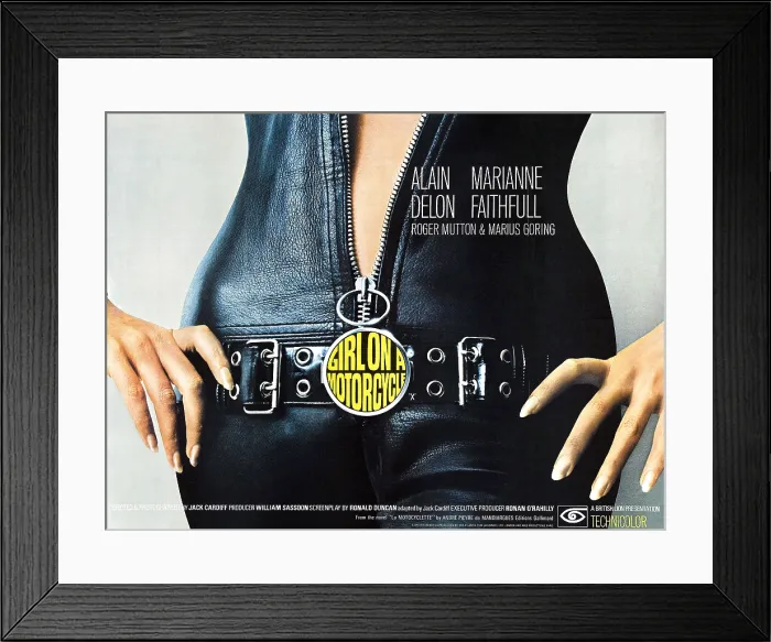 Framed Print : GIRL ON A MOTORCYCLE, (aka THE GIRL ON A MOTORCYCLE), British poster art, 1968