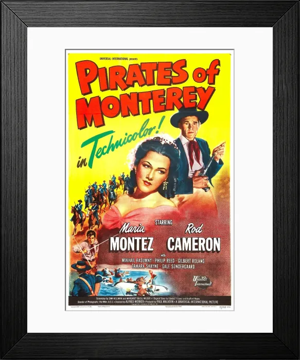 Framed Print : PIRATES OF MONTEREY, US poster, Maria Montez, Rod Cameron, 1947