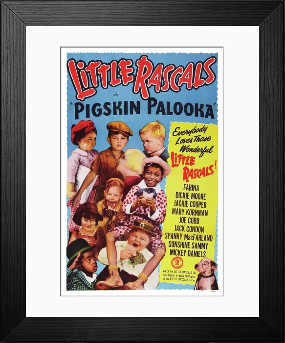 Framed Print : PIGSKIN PALOOKA, US poster art, top, left to right: Spanky MacFarland, Dickie Moore, Jackie Cooper; center, left to right: Mary Kornman, Mickey Daniels
