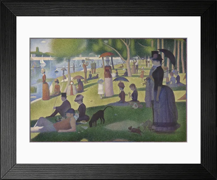 Framed Print : A Sunday on La Grande Jatte, 1884-1886, by Georges Seurat, 1855-1891, French Post-Impressionist painting, oil on canvas Framed Print : A Sunday on La Grande Jatte, 1884-1886, by Georges Seurat, 1855-1891, French Post-Impressionist painting, oil on canvas