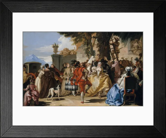 Framed Print : A DANCE IN THE COUNTRY, by Giovanni Domenico Tiepolo, 1755, Italian painting, oil on canvas. Painted by the son of Giovanni Battista Tiepolo, this is a scene from everyday life Framed Print : A DANCE IN THE COUNTRY, by Giovanni Domenico Tiepolo, 1755, Italian painting, oil on canvas. Painted by the son of Giovanni Battista Tiepolo, this is a scene from everyday life